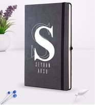BK Gift Kişiye Özel İsimli Siyah Termo Deri Defter 16x24cm Model 34
