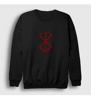 Presmono Unisex Siyah Mark Anime Berserk Sweatshirt 126341tt