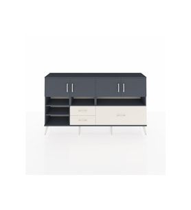 Arges Konsol 8 Raflı 3 Çekmeceli 4 Kapaklı 176x30x99 Antrasit-Antrasit/Aytaşı