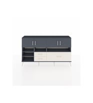 Arges Konsol 8 Raflı 3 Çekmeceli 4 Kapaklı 176x30x99 Antrasit-Antrasit/Aytaşı