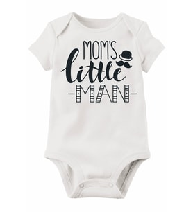 Unisex Bebek Mom's Little Man Beyaz Body