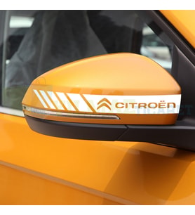 Citroen Logo Yan Dikiz Ayna Şerit Oto Sticker Etiket Yapıştırma Çıkartma 3 Çift ( 20 X 2 Cm Ölçü )