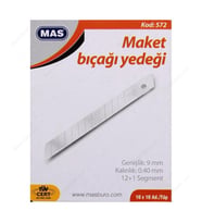 MAS 2577 GENİŞ MAKET BIÇAĞI YEDEĞİ 18mm 10LU 3LÜ BİLİSTER