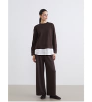 LCW Modest Kahverengi Bisiklet Yaka Kadın Sweatshirt Tunik