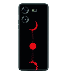 Tecno Pova 5 Kılıf Silikon Desen Özel Seri Red Moon 1710