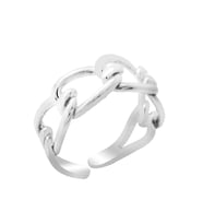 Zincir Tasarım Silver Renk Free Size 925 Ayar Gümüş Kadın Yüzük