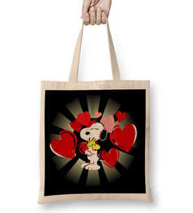 Snoopy Valentines Bez Çanta Uzun Saplı