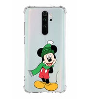 Xiaomi Redmi Note 8 Pro Köşe Korumalı Antişok Kapak Mickey Mouse Tasarımlı Şeffaf  Kılıf