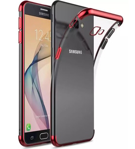 Galaxy J7 Prime/J7 Prime 2 İnce Köşeleri Renkli Şeffaf Kaliteli Kılıf (Kırmızı)