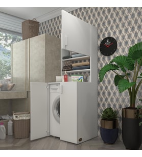 Kenzlife çamaşır makinesi dolabı kasparovmdf byz 180*066*55-20 % 100 mdf full mdf banyo kapaklı arkalıksız (Karışık)