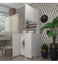 Kenzlife çamaşır makinesi dolabı kasparovmdf byz 180*066*55-20 % 100 mdf full mdf banyo kapaklı arkalıksız (Karışık)