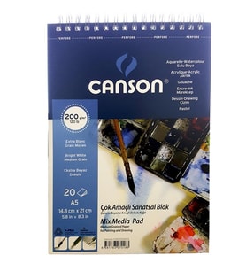 Canson Fınface Resim Blokları 200 GR A5 20 YP Üstten Spriralli