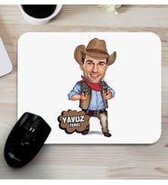 Kovboy Karikatürlü Mouse Pad
