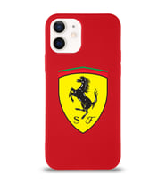 Apple iPhone 12 Mini  Lansman Kılıf Ferrari Tasarımlı Altı Kapalı İçi Kadife Kaplı  Kapak (Şeffaf)
