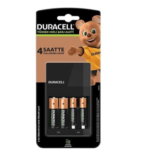 Duracell AAx2 + AAAx2 Pilli Hızlı Pil Şarj Aleti CEF14 2 Adet x750 mAh AAA+2 Adetx1300 mAh AA Pil