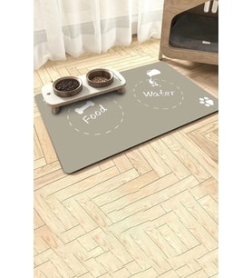 MAtGo Pati Food Water Krem Beslenme Matı Kaymaz Sıvı Geçirmez Kedi Köpek Mama Paspası 50x70cm