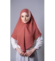 Kiremit Pratik Hazır Geçmeli Tesettür Eşarp Pamuk Caz Kumaş Düz Hijab 2306_05