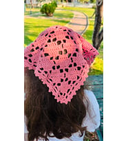 Örgü Yazlık Bandana (Gül Kurusu)