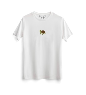  Animal Kaplumbağa Dijital Baskılı Beyaz Tshirt