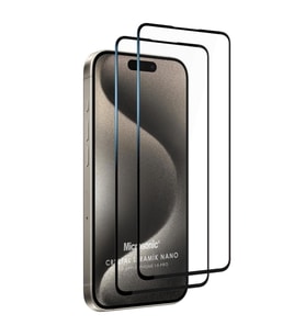 Microsonic Apple iPhone 15 Pro Crystal Seramik Nano Ekran Koruyucu Siyah (2 Adet)