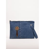 Portföy Kadın El Çantası – Denim Kumaş Astarlı Fermuarlı 35x26 cm