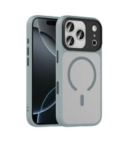 Apple iPhone 17 Pro Max Uyumlu Kılıf Mat Arka Yüzey Wireless Şarj Özellikli Zore Flet M-safe Kapak (Gri)