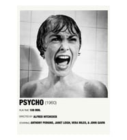 Psycho (1960) Alternatif Film Afiş Afiş Tablo Ahşap Poster Dekoratif