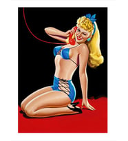 Dekolteli Pin Up Kızı Modern Mdf Tablo
