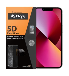 Blogy iPhone 13 / 13 Pro ile Uyumlu Flexi 5D Ekran Koruyucu (Şeffaf Hologram)