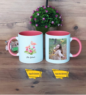 Flamingo Kupa Bardak Pembe Fotoğraflı