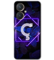 Vivo Y27 Kılıf HD Desen Baskılı Kılıf - Dark Neon Yaprak Ç Harfi