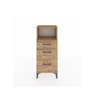 Arges Komodin Tek Raflı 3 Çekmeceli 44x30x106 Çam-Çam