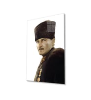 Atatürk Cam Tablo 4mm Dayanıklı Temperli Cam, Atatürk Glass Wall Art (Çok Renkli)