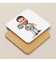 Kişiye Özel Boya İşleri Seven Erkek Karikatürlü Bardak Altlığı