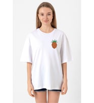 One Piece Anime Bara Bara Devil Fruit Beyaz Kadın Oversize Tshirt