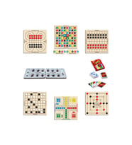 Ahşap Oyun Seti 8li Surakarta + Mangala + 9 Taş + Dama + Atla Topla + Kızma Birader + Reversi + UNO