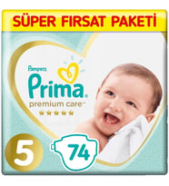 Prima Premium Care 5 Beden Bebek Bezi 74 Adet