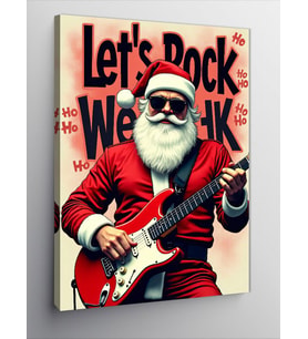 Kanvas Tablo Rockçı Noel Baba