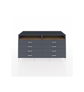 Kronos Konsol 2 Raflı 8 Çekmeceli  176x59x99 Antrasit-Çam/Antrasit