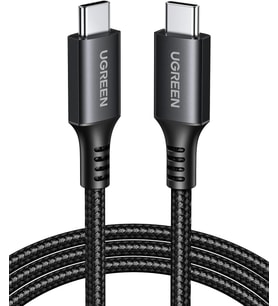USB C Şarj Kablosu 60W Siyah Naylon USB C - USB C Kablosu PD 3.0 PPS iPhone 15 Pro Max Galaxy S23 S22 S21 A54 A34 A14 iPad Pro 12.9 iPad Air 5/Mini 6, Pixel 7 Pro vb. ile uyumludur. (2M)