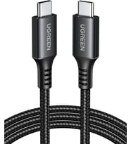 USB C Şarj Kablosu 60W Siyah Naylon USB C - USB C Kablosu PD 3.0 PPS iPhone 15 Pro Max Galaxy S23 S22 S21 A54 A34 A14 iPad Pro 12.9 iPad Air 5/Mini 6, Pixel 7 Pro vb. ile uyumludur. (2M)