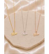 Kişiye Özel 925 Ayar Gümüş Mom Yazılı Zarif Kolye