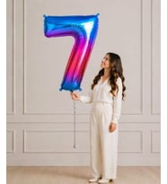 76 cm Renkli 7 Rakamı Helyumlu Balon