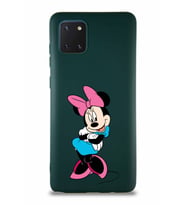 Samsung Galaxy Note 10 Lite Soft Premier Kapak Minnie Mouse-D Tasarımlı Silikon Kılıf - Yeşil (Şeffaf)