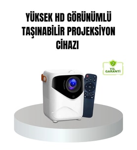 Taşınabilir 1080p Hd Akıllı Projektör - 64gb Dahili Hafıza, 2gb Ram, Uzaktan Kumandalı