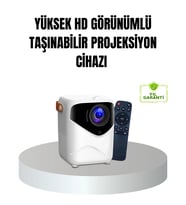 Taşınabilir 1080p Hd Akıllı Projektör - 64gb Dahili Hafıza, 2gb Ram, Uzaktan Kumandalı