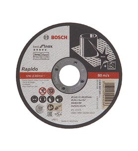 Bosch - 115*1, 0 mm Best Serisi Düz Inox (Paslanmaz Çelik) Kesme Diski