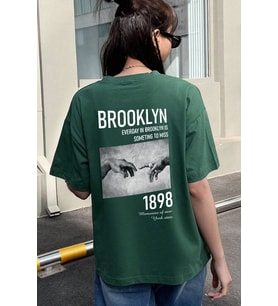 Unisex 1898 Brooklyn Baskılı T-shirt (Yeşil)