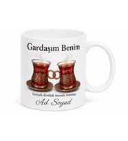 Gardaşım Benim Yazılı Sıkı Dostluk Sivas Antep Usulü Kupa Bardak Hediye