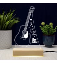Gitar Tasarımlı İsme Özel 3d Led Lamba